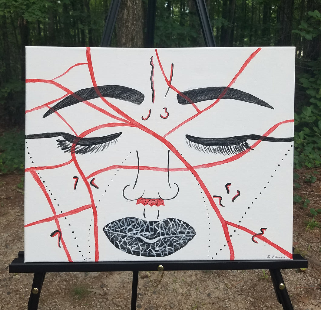 Red Between the Lines 16x20