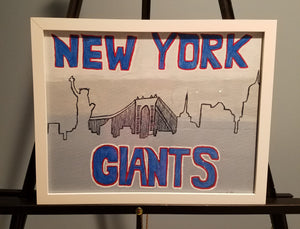 New York Giants NY silhouette 11x14