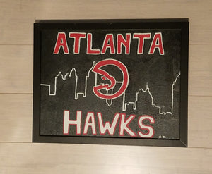 Atlanta Hawks ATL Skyline 11x14