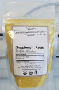 Yellow Dock Root Powder 4oz
