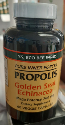 Propolis and goldenseal and echinacea capsules